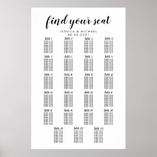 Affiche Plan de table de mariage grand format 23