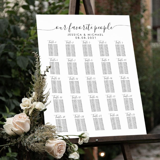 Affiche Plan de table de mariage grand format 25 (Créateur téléchargé)