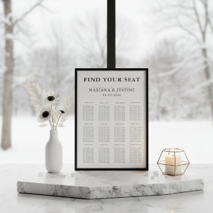 Affiche Plan de table de mariage hivernal minimaliste édit