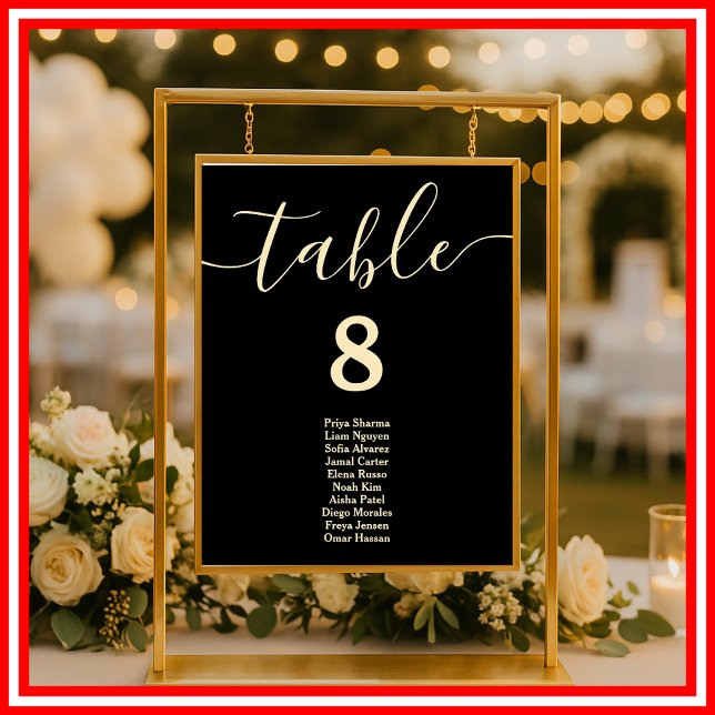 Affiche Plan de table de mariage jaune beurre (Créateur téléchargé)