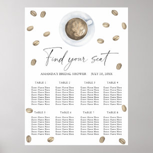 Affiche Plan de table de mariage Love is brewing
