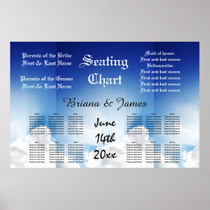 Affiche Plan de table de mariage mariée marié invités