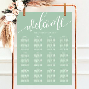 Affiche Plan de table de mariage minimaliste écriture Dust