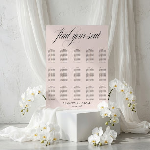 Affiche Plan de table de mariage minimaliste Écriture él