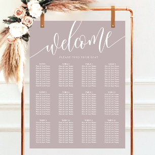 Affiche Plan de table de mariage minimaliste lavande pouss