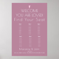 Plan de table de mariage minimaliste rose blush en