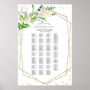 Affiche Plan de table de mariage par ordre alphabétique av