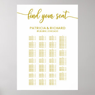 Affiche Plan de table de mariage par ordre alphabétique él