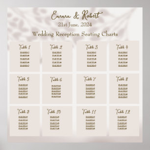 Affiche Plan de table de mariage personnalisable
