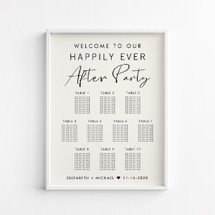 Affiche Plan de table de mariage pour 10 tables Après un b