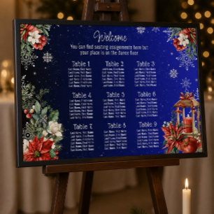 Affiche Plan de table de mariage pour les fêtes de Noël