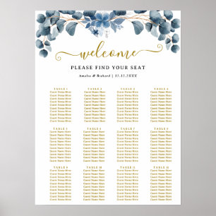 Affiche Plan de table de mariage Rustique avec verdure