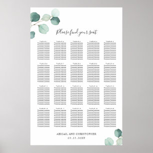 Affiche Plan de table de mariage rustique avec verdure d'e