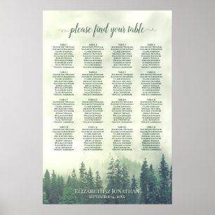 Affiche Plan de table de mariage rustique de 16 tables dan