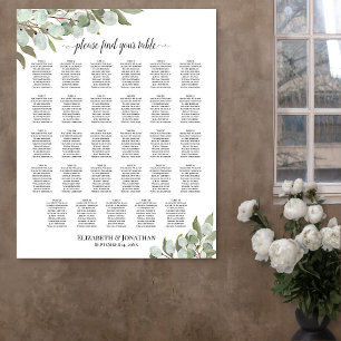 Affiche Plan de table de mariage rustique Eucalyptus 29 ta