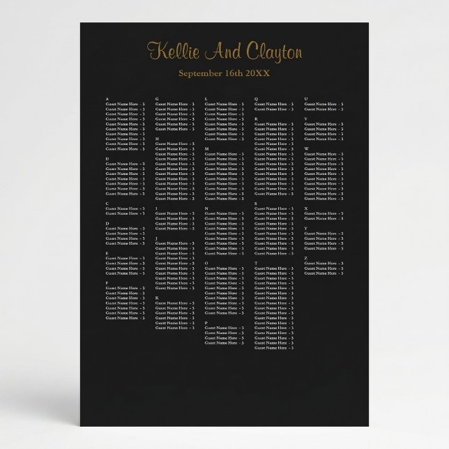 Affiche Plan de table de mariage simple pour plus de 250 i (Créateur téléchargé)