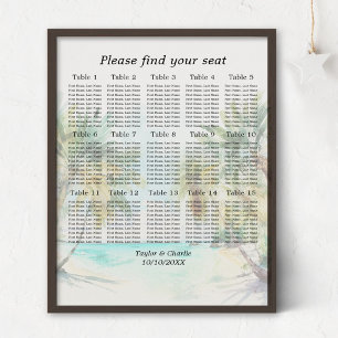 Affiche Plan de table de mariage sur la plage tropicale 15