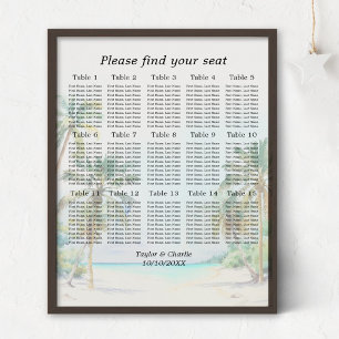Affiche Plan de table de mariage sur la plage tropicale 15