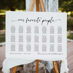 Affiche Plan de table de nos personnes préférées pour 21 t