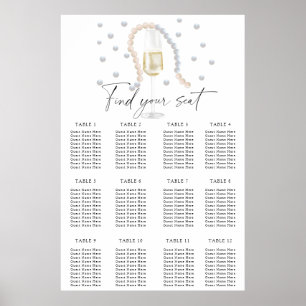 Affiche Plan de table de Prosecco pour la fête de mariage