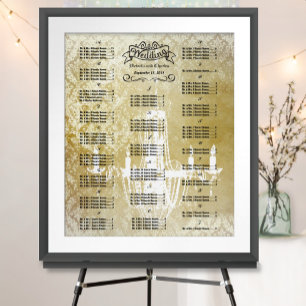 Affiche Plan de table des invités pour un mariage vintage