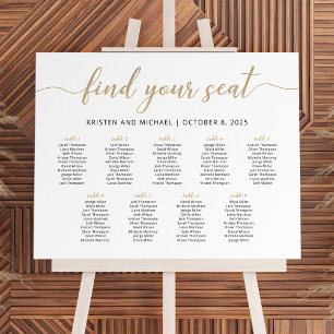 Affiche Plan de table élégant 9 tables Trouvez votre siège