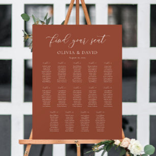 Affiche Plan de table élégant Boho Terracotta pour 14 tabl