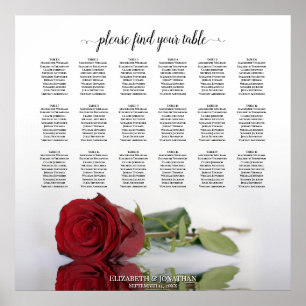 Affiche Plan de table élégant de mariage aux 18 tables ave