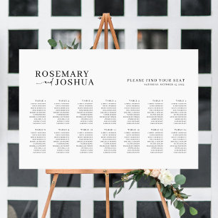 Affiche Plan de table élégant moderne Trouvez votre siège