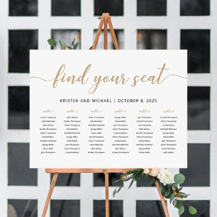 Affiche Plan de table élégant pour 6 tables Trouvez votre 
