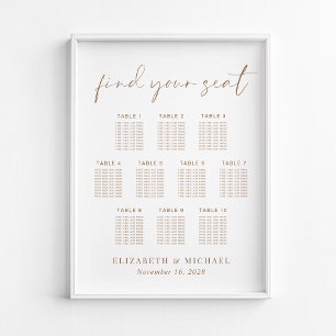 Affiche Plan de table élégant pour mariage à 10 tables en