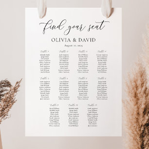 Affiche Plan de table Elegant Script 11