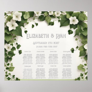 Affiche Plan de table et invitations de mariage Élégante L