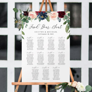 Affiche Plan de table Fleurs de Bourgogne Trouvez votre si