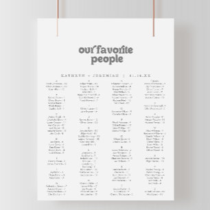 Affiche Plan de table imprimable simple et formel