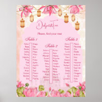 Plan de table mariage indien lotus rose