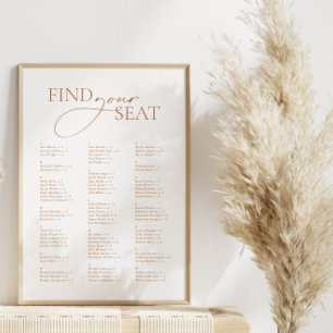 Affiche Plan de table minimal moderne alphabétique pour ma