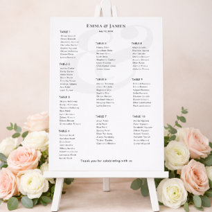 Affiche Plan de table minimaliste Ampersand pour mariage