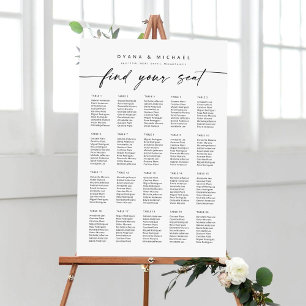 Affiche Plan de table moderne pour 20 tables Trouvez votre