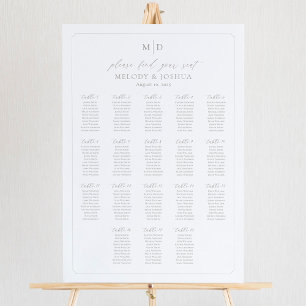 Affiche Plan de table Monogramme 18 Tables Trouvez votre p