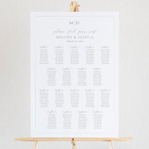 Affiche Plan de table Monogramme 18 Tables Trouvez votre p