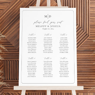 Affiche Plan de table Monogramme 6 tables Trouvez votre si