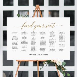 Affiche Plan de table par ordre alphabétique