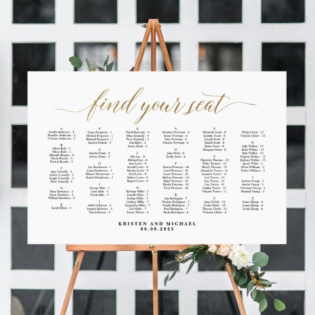 Affiche Plan de table par ordre alphabétique (Créateur téléchargé)