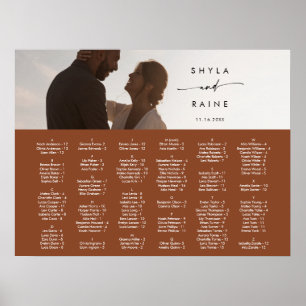 Affiche Plan de table photo terracotta Bohème Chic
