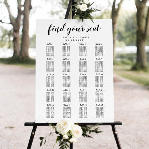 Affiche Plan de table pour 20 tables pour grand mariage