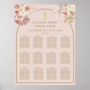 Affiche Plan de table pour événement chrétien avec herbe d