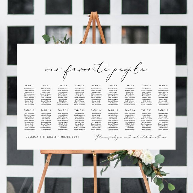 Affiche Plan de table pour nos personnes préférées - 18 ta (Créateur téléchargé)