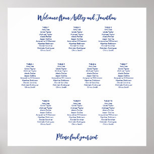 Affiche Plan de table simple 10 Dark Blue