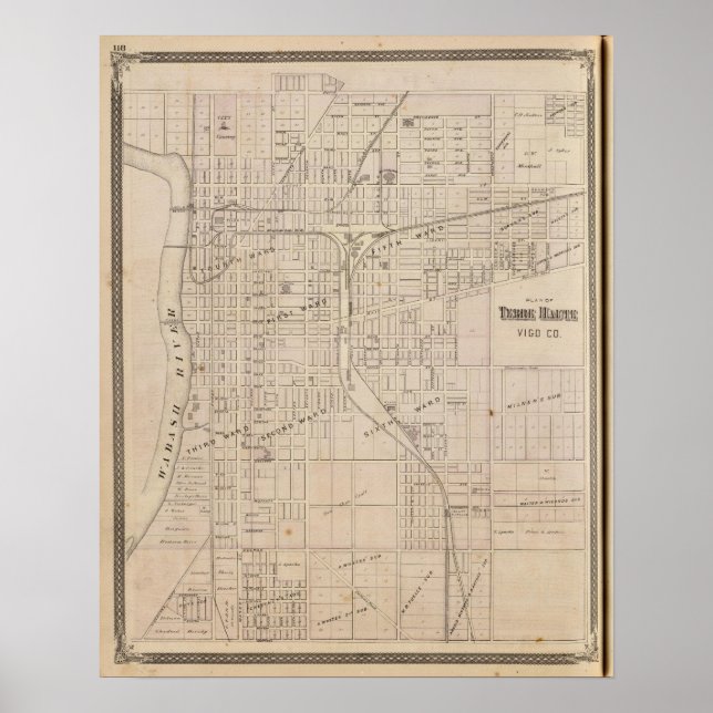 Affiche Plan de Terre Haute, Vigo Co (Devant)